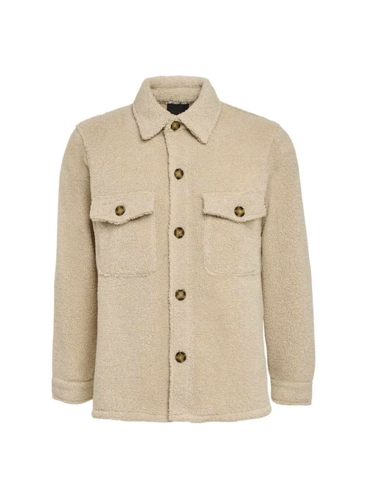 SAND - Mens Mens Jackets Anders Teddy Over Shirt in Cream