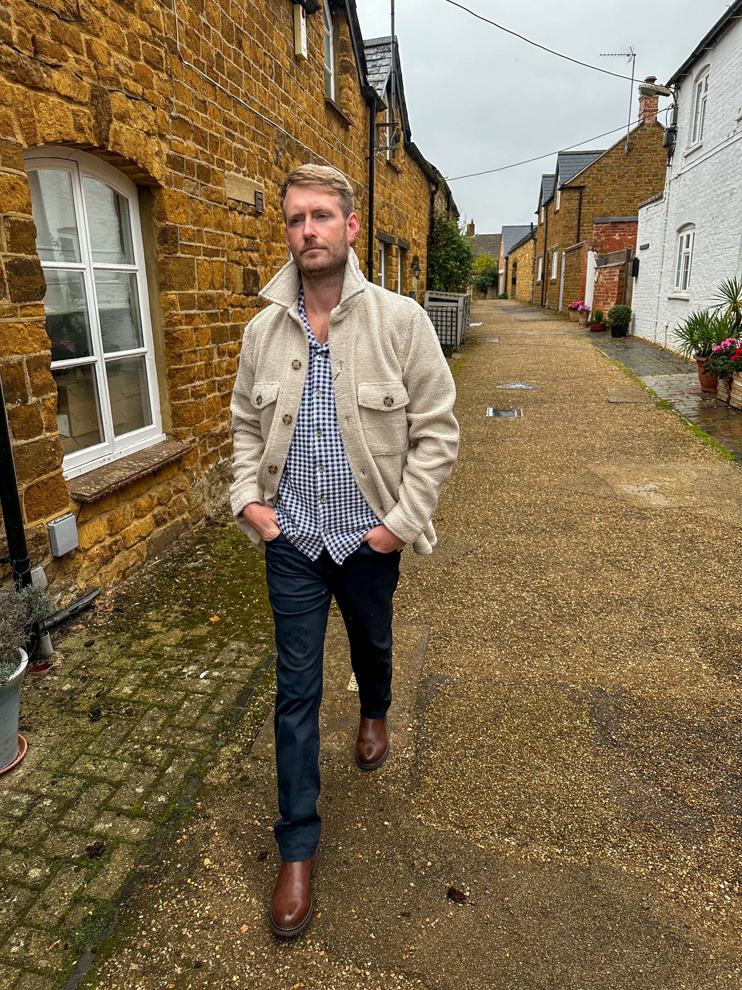 SAND - Mens Mens Jackets Anders Teddy Over Shirt in Cream