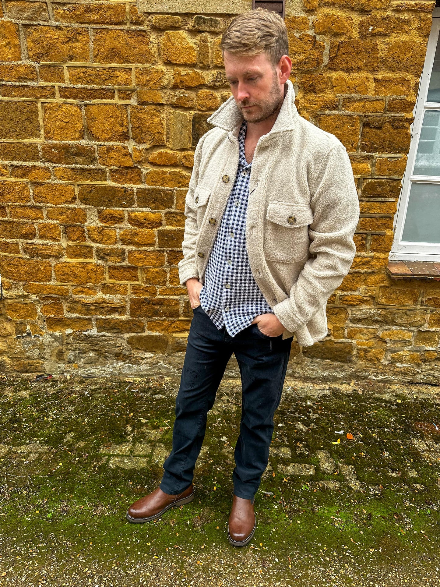 SAND - Mens Mens Jackets Anders Teddy Over Shirt in Cream