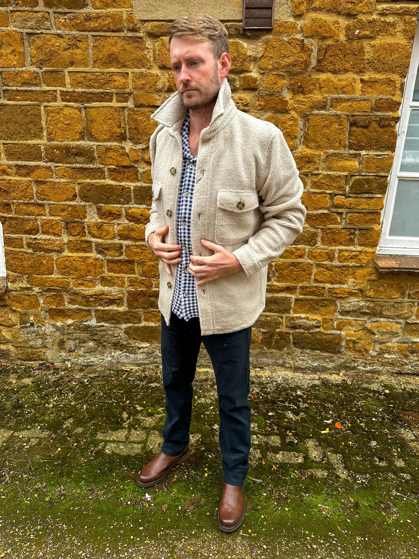 SAND - Mens Mens Jackets Anders Teddy Over Shirt in Cream