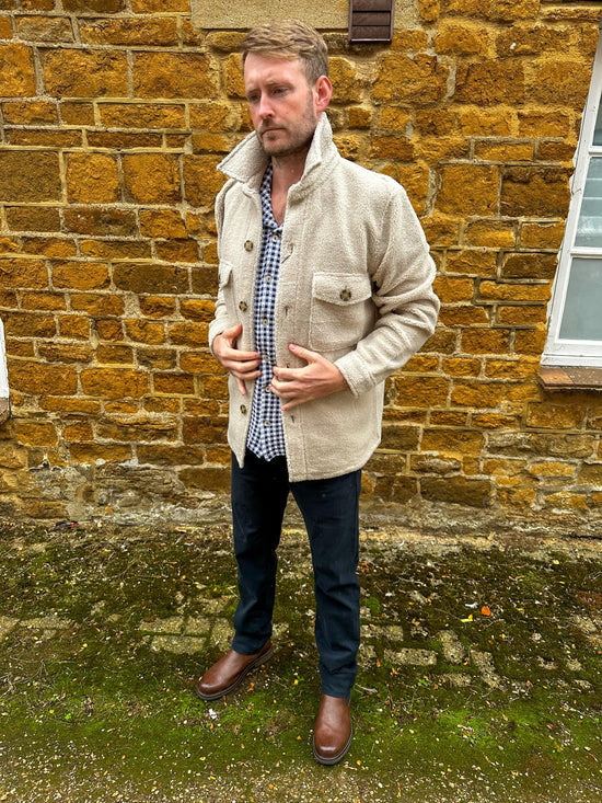 SAND - Mens Mens Jackets Anders Teddy Over Shirt in Cream