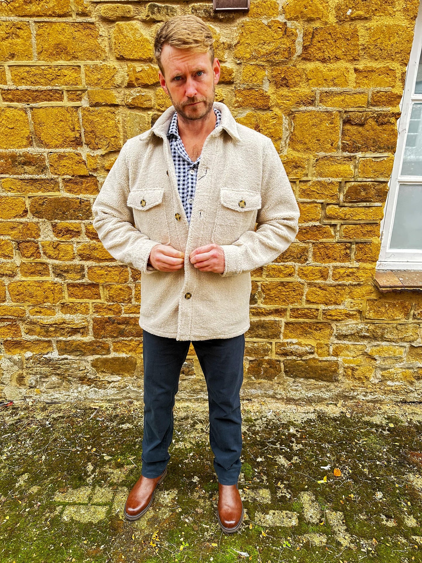 SAND - Mens Mens Jackets Anders Teddy Over Shirt in Cream