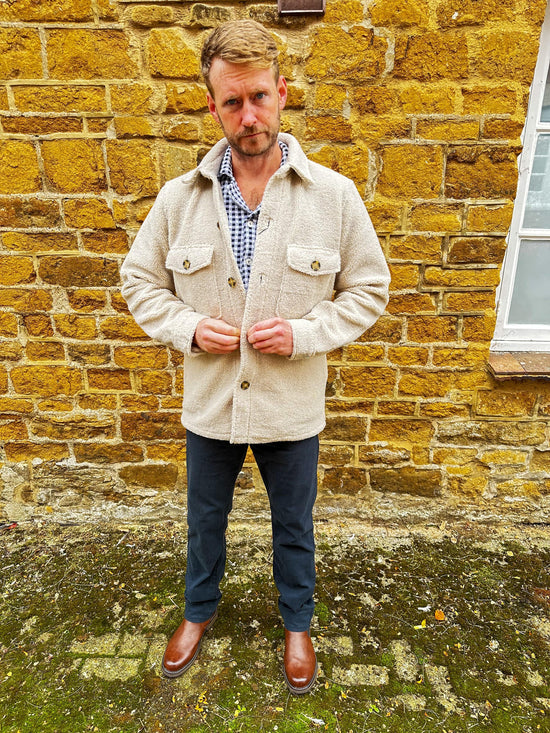 SAND - Mens Mens Jackets Anders Teddy Over Shirt in Cream