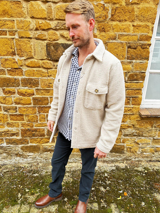 SAND - Mens Mens Jackets Anders Teddy Over Shirt in Cream