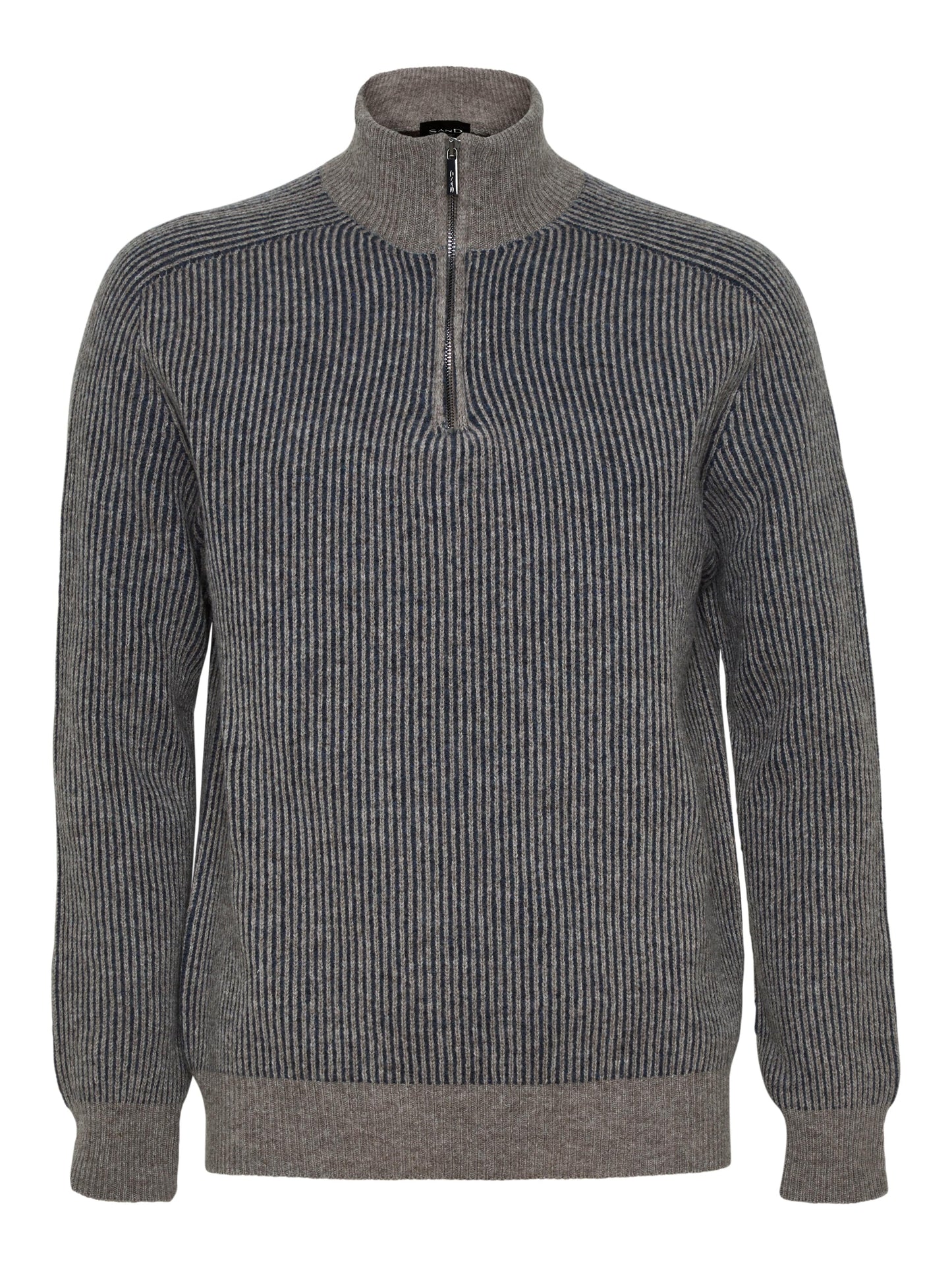 SAND - Mens Mens Knitwear Ingram Full Zip Knit in Navy & Grey