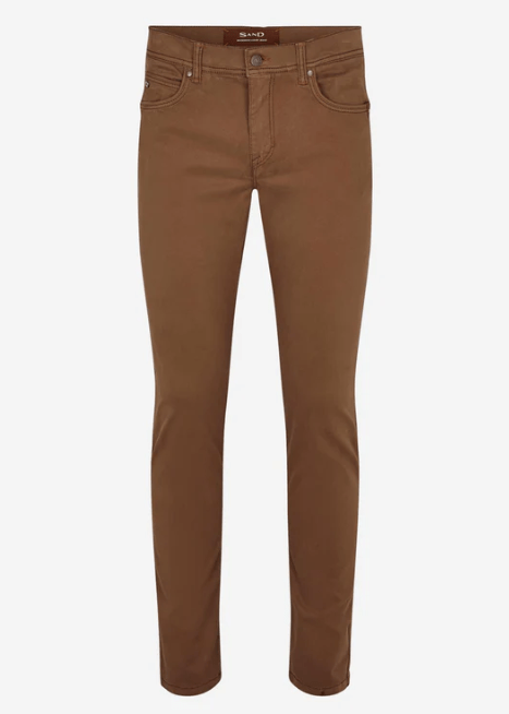 SAND - Mens Mens Trousers Burton Suede Touch Trousers in Chocolate Brown