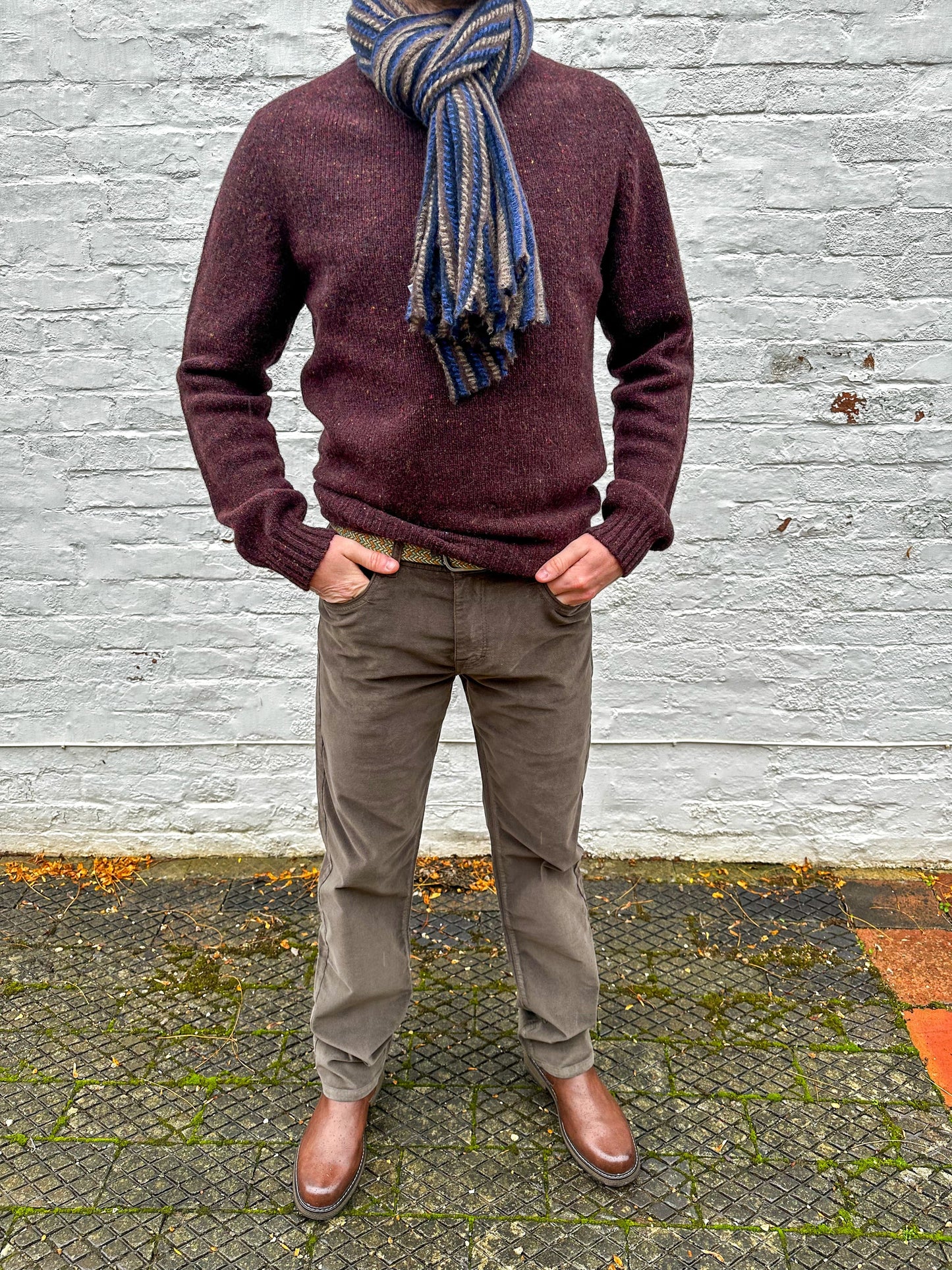 SAND - Mens Mens Trousers Burton Velvet Trousers in Dark Brown