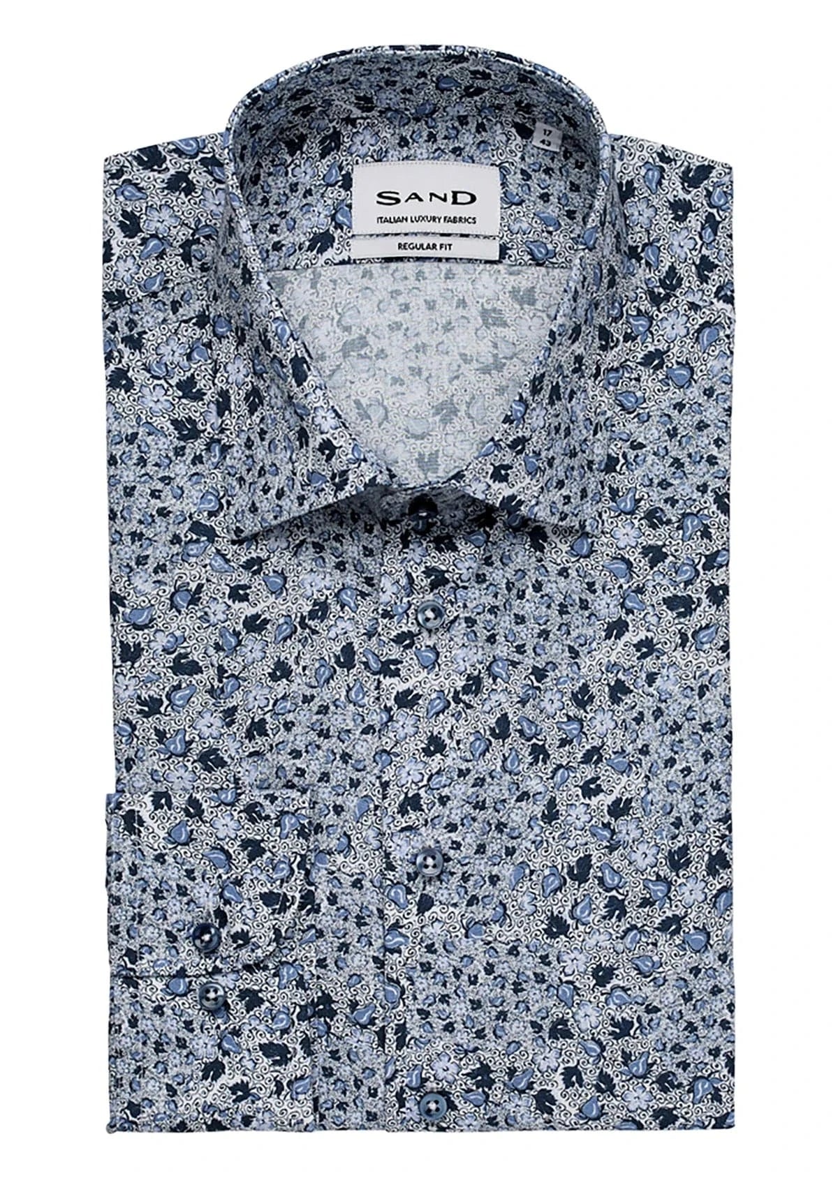 SAND - Mens Shirt in Blue Leaf