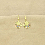 Schmuckoo Berlin Earrings Multi Color Gemstone Coin Earrings Gold