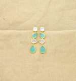 Schmuckoo Berlin Earrings The Prom Earring Gold in Rose Quartz, Moonstone & Chalcedony