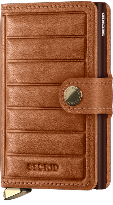 Secrid Accessories Premium Miniwallet Emboss Lines Cognac