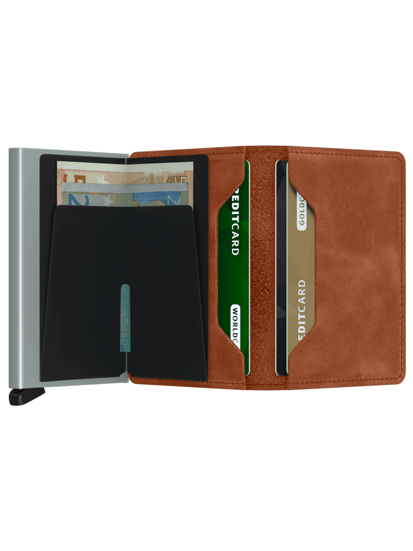 Secrid Slim Wallet Vintage Cognac-Silver