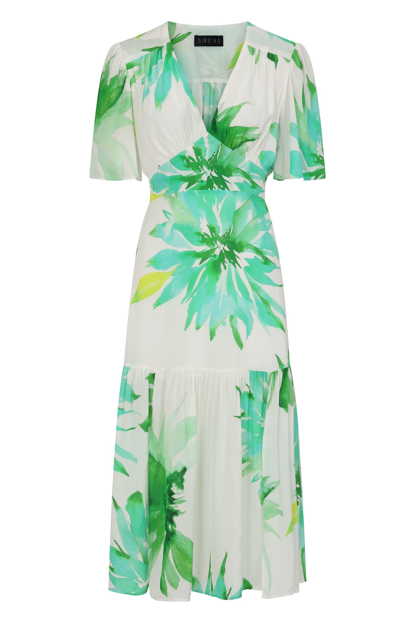 SIRENS London Dresses Imelda Dress in Green Flowers