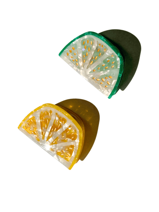 Solar Eclipse Accessories Hand-painted Citrus Slice Fruit Claw Hair Clip | Eco-Friendl: Lemon