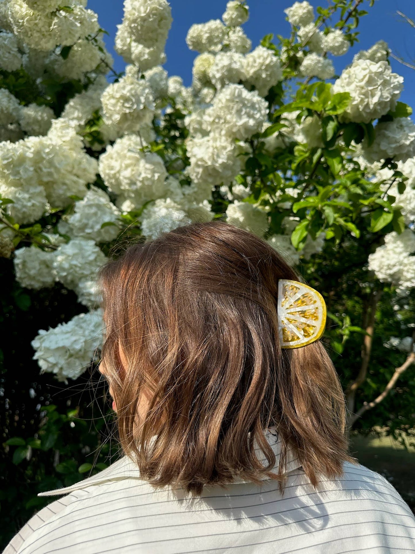 Solar Eclipse Accessories Hand-painted Citrus Slice Fruit Claw Hair Clip | Eco-Friendl: Lemon