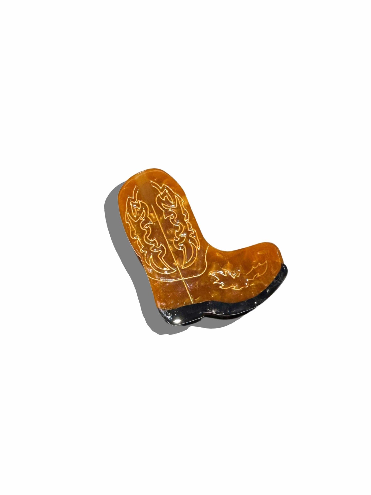 Solar Eclipse Accessories Hand-painted Western Cowboy Boot Claw Hair Clip | Eco: Brown