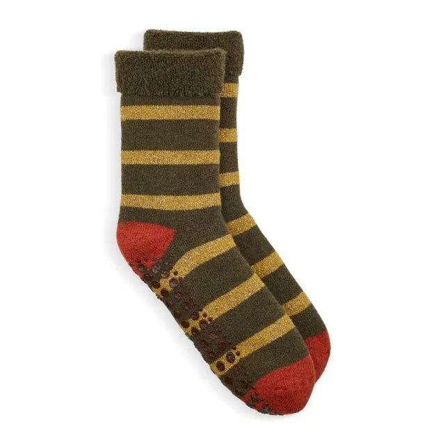 Somerville Slipper Socks Slipper Socks ONE SIZE Slipper Socks Glitter Stripe - Gold/Khaki