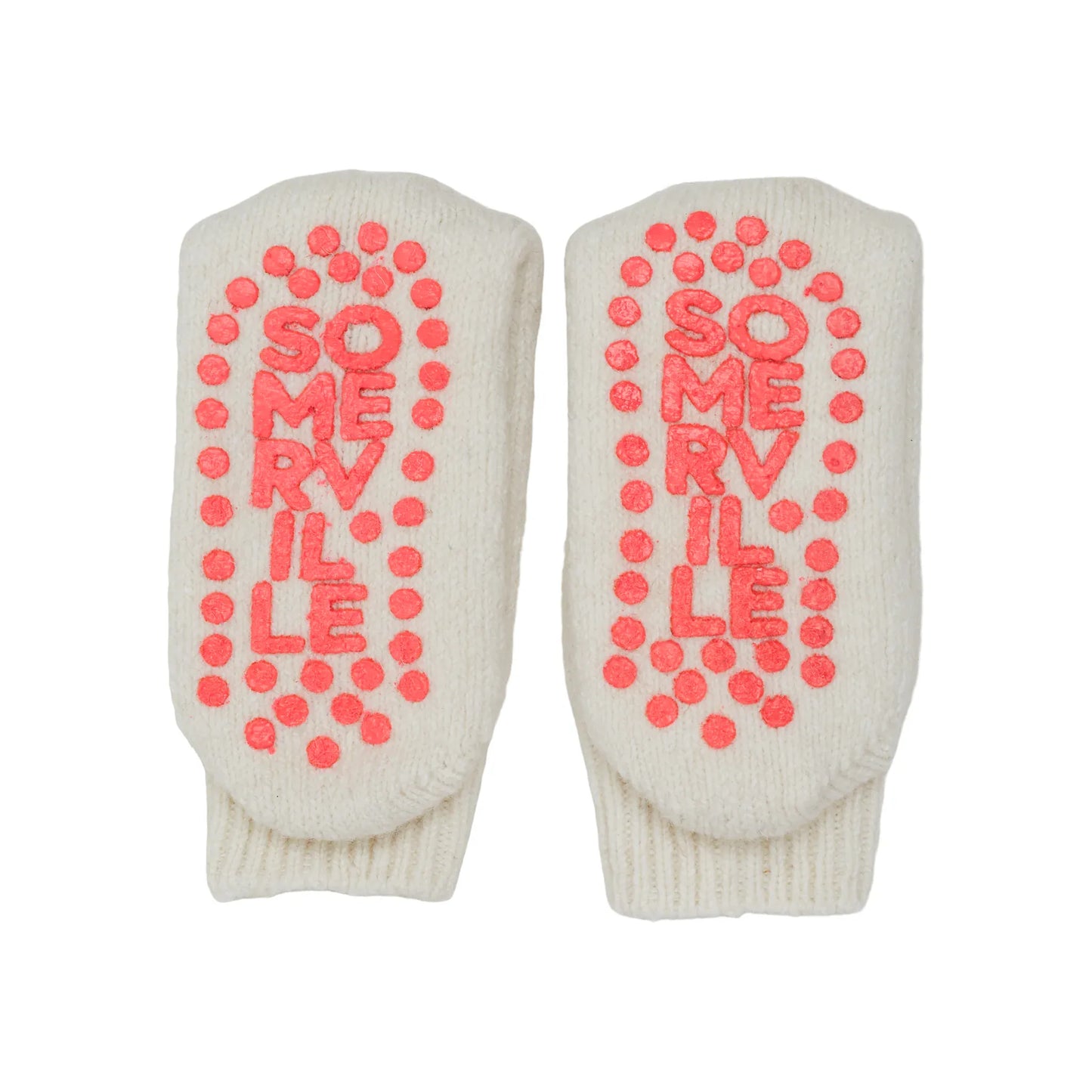Somerville Slipper Socks Slipper Socks ONE SIZE Slipper Socks Plain - White/Neon Pink Pads
