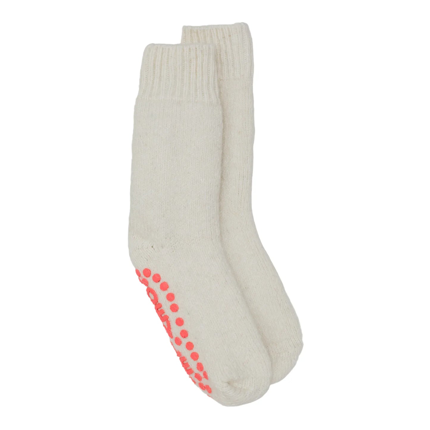 Somerville Slipper Socks Slipper Socks ONE SIZE Slipper Socks Plain - White/Neon Pink Pads