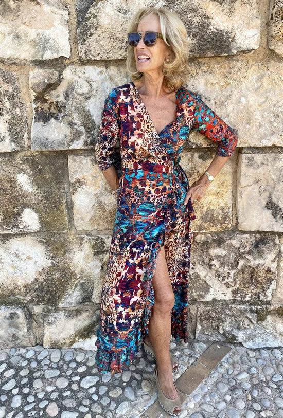 Sophia Alexia Moroccan Mirage Ruffle Wrap Dress