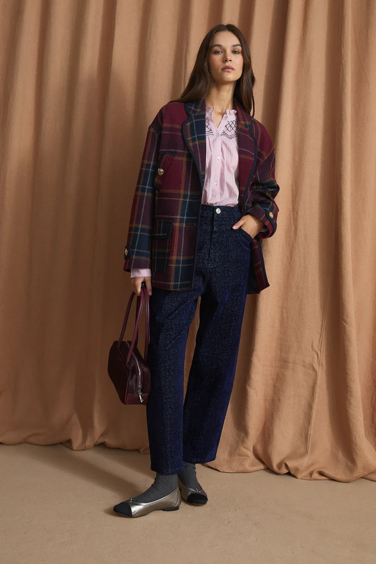 Sophie + Lucie Trousers CORSE FLOK NAVY JEANS