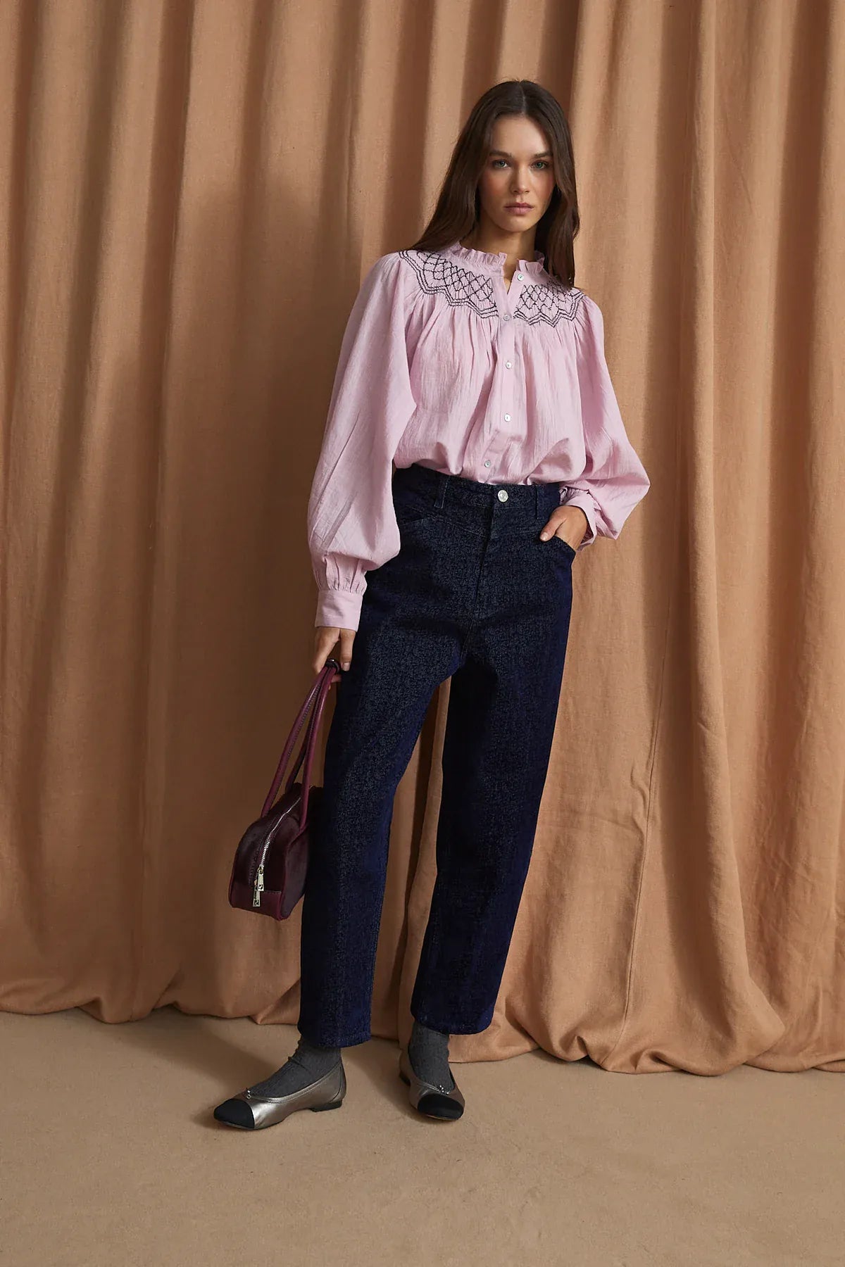 Sophie + Lucie Trousers CORSE FLOK NAVY JEANS