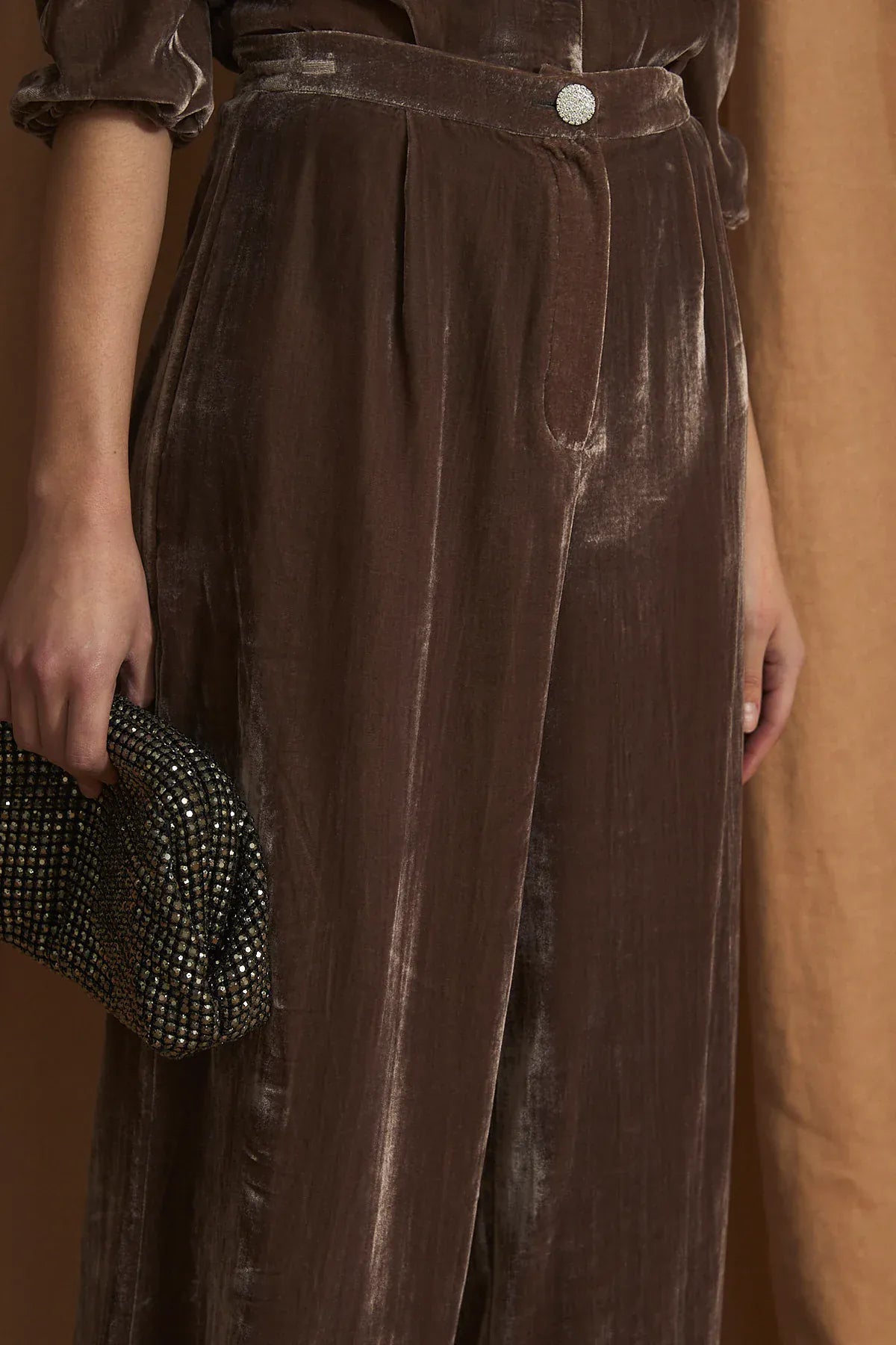 Sophie + Lucie Trousers LINDA VELVET BROWN TROUSERS