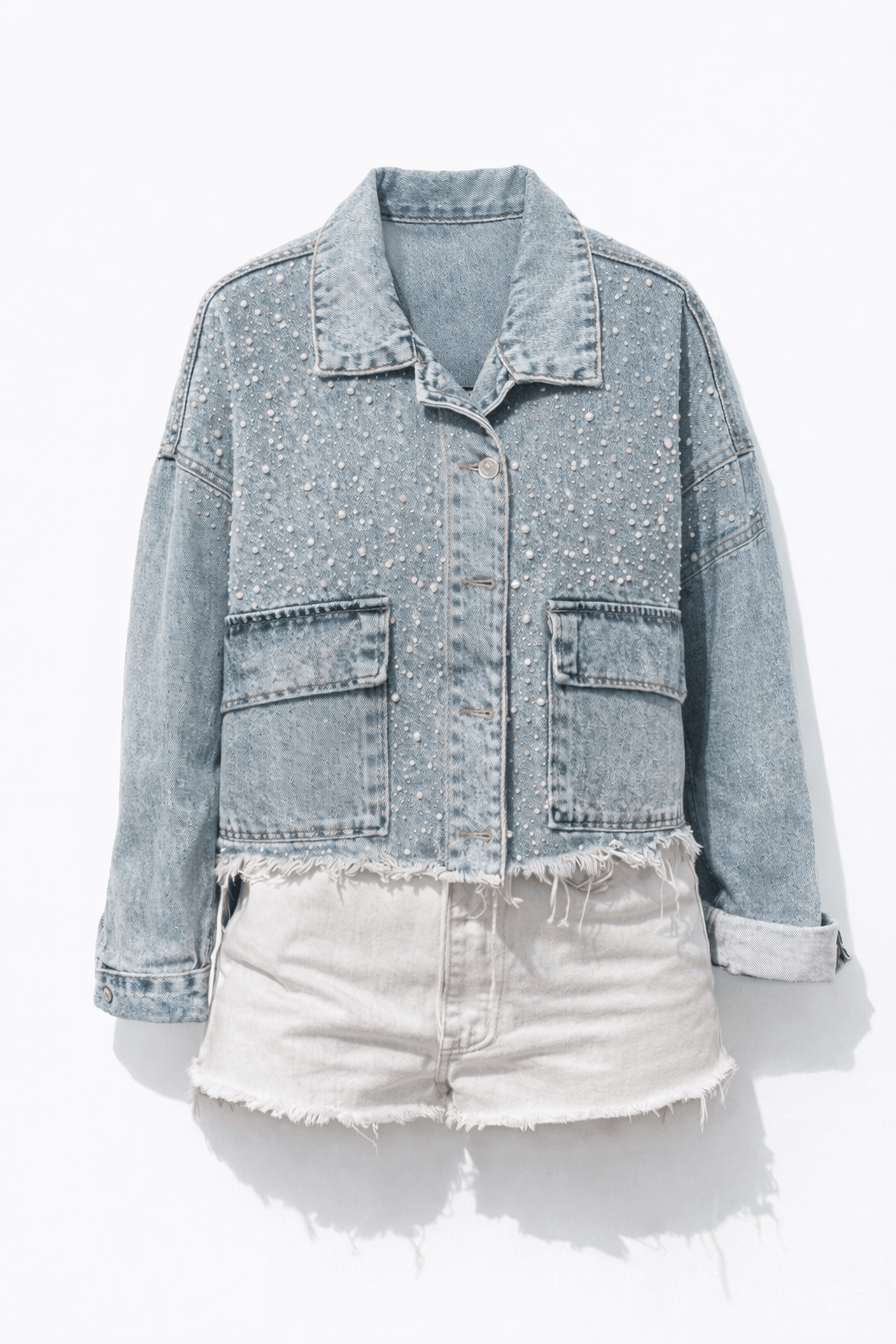 Sorena Handmade Jackets ONE UNIVERSAL SIZE Bedazzled Denim Jacket