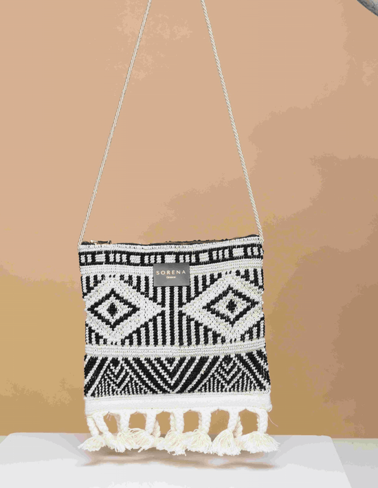 Sorena Handmade Sorena Tagari Bag Black & White