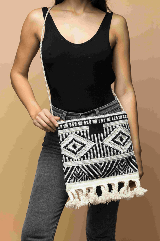 Sorena Handmade Sorena Tagari Bag Black & White