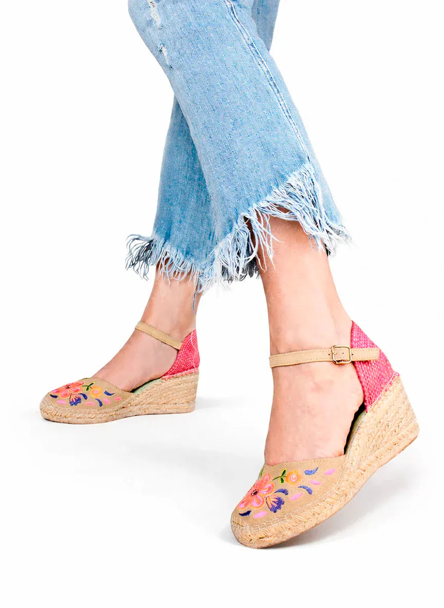 Star Love Ladies Shoes Libra Embroidered Fluorescent Espadrilles