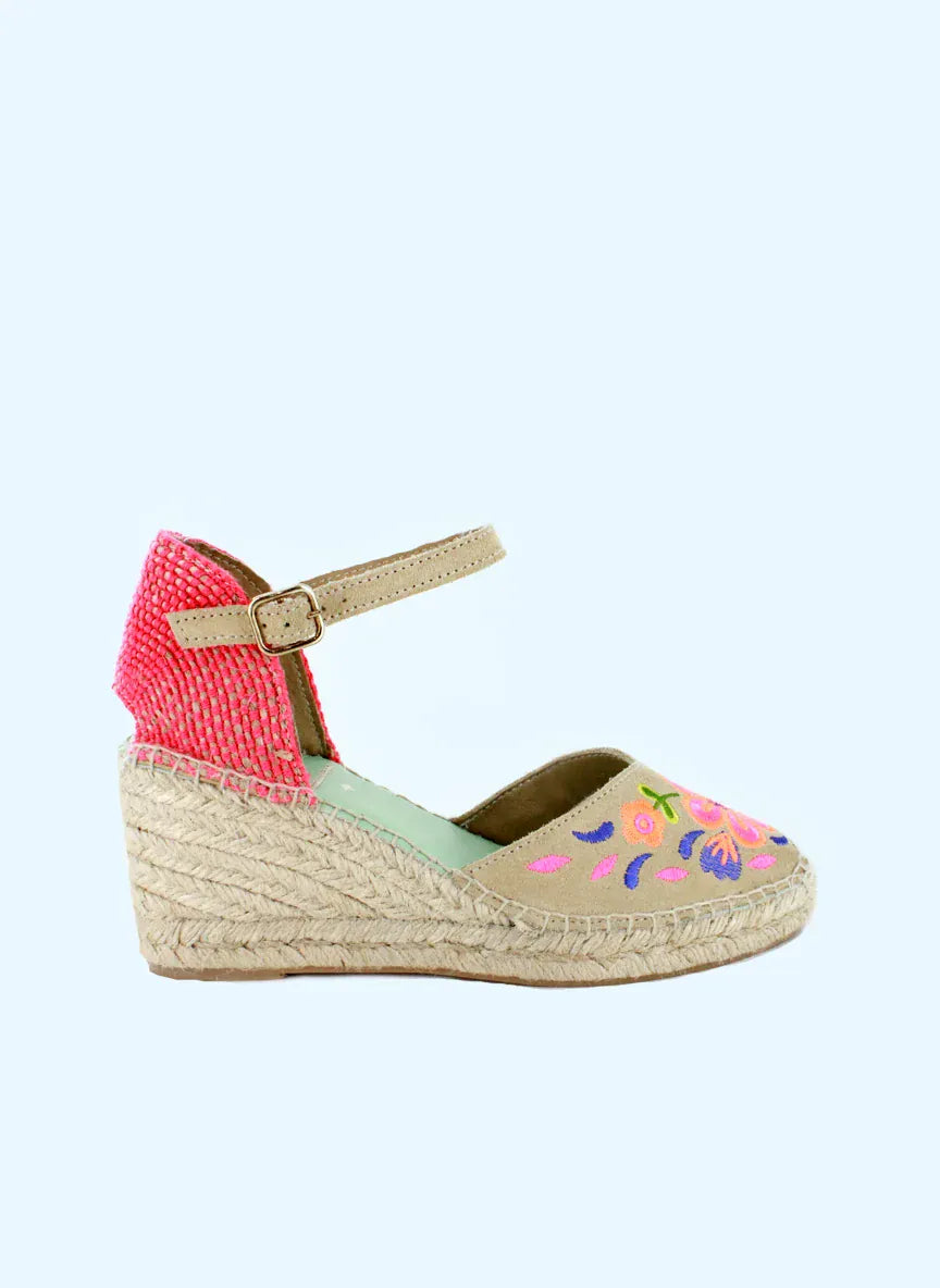 Star Love Ladies Shoes Libra Embroidered Fluorescent Espadrilles