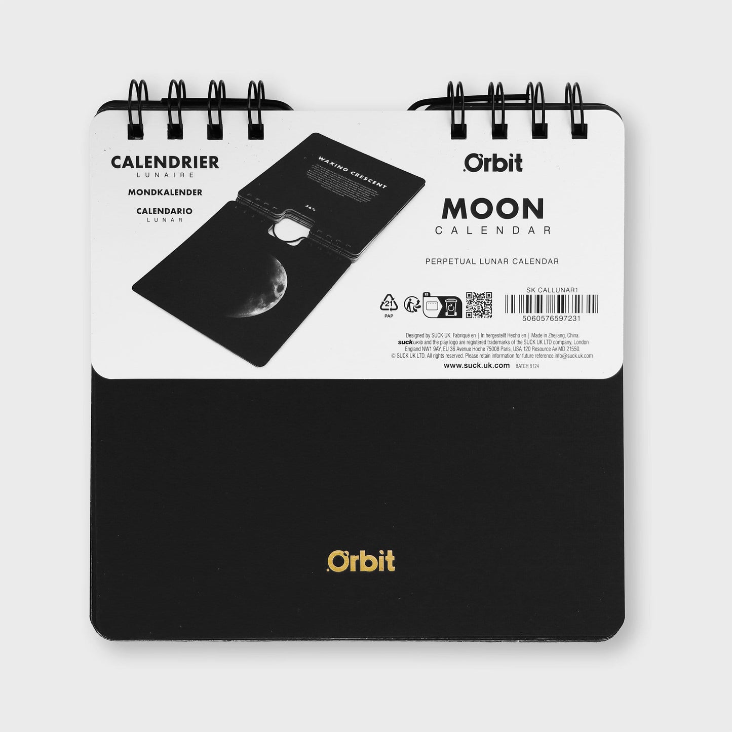 Suck UK Calendar Perpetual Moon-Phases Flip Calendar.