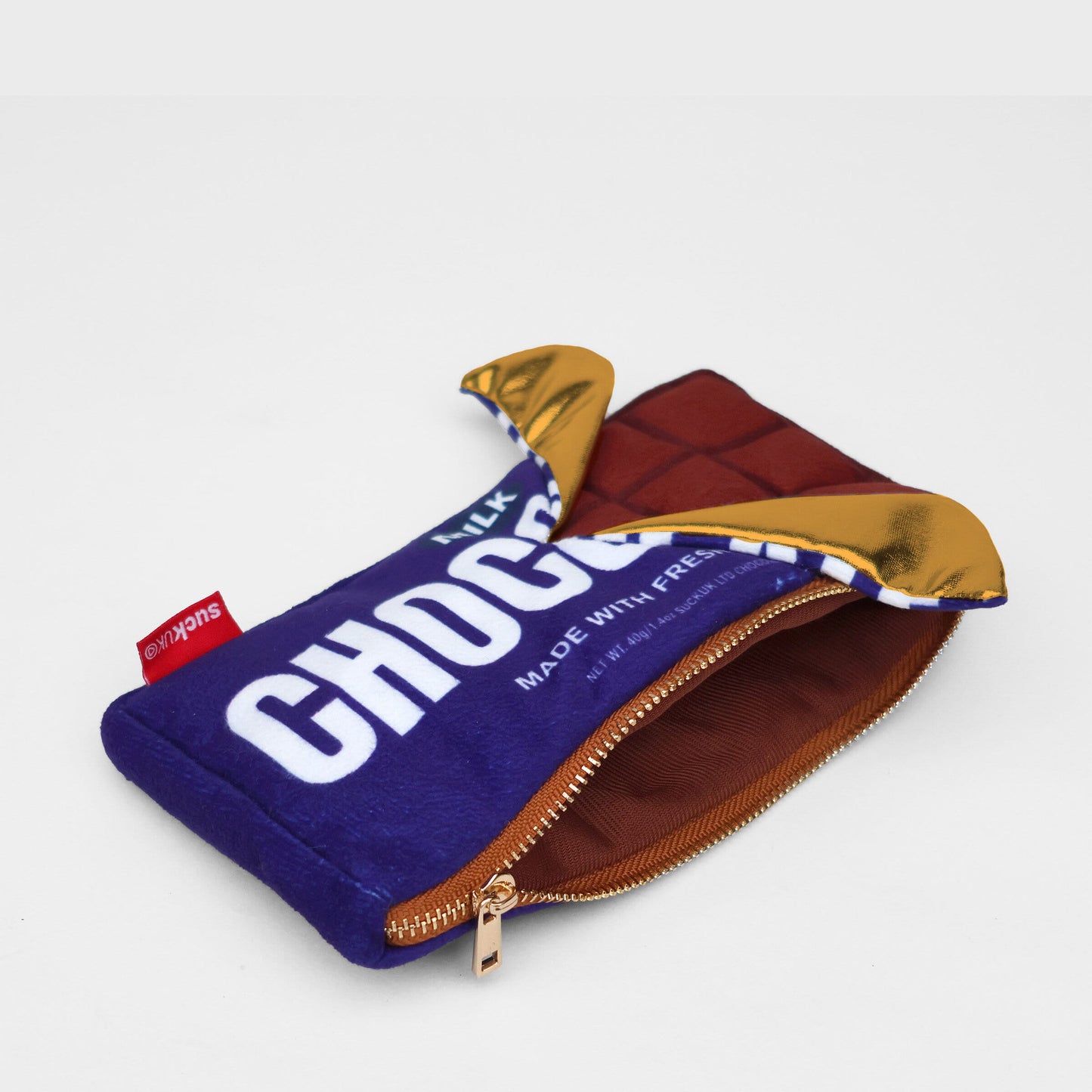 Suck UK Pencil Case Plush Chocolate Zip Pouch