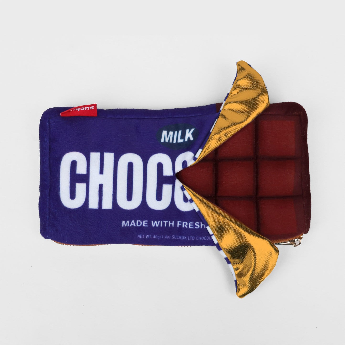 Suck UK Pencil Case Plush Chocolate Zip Pouch