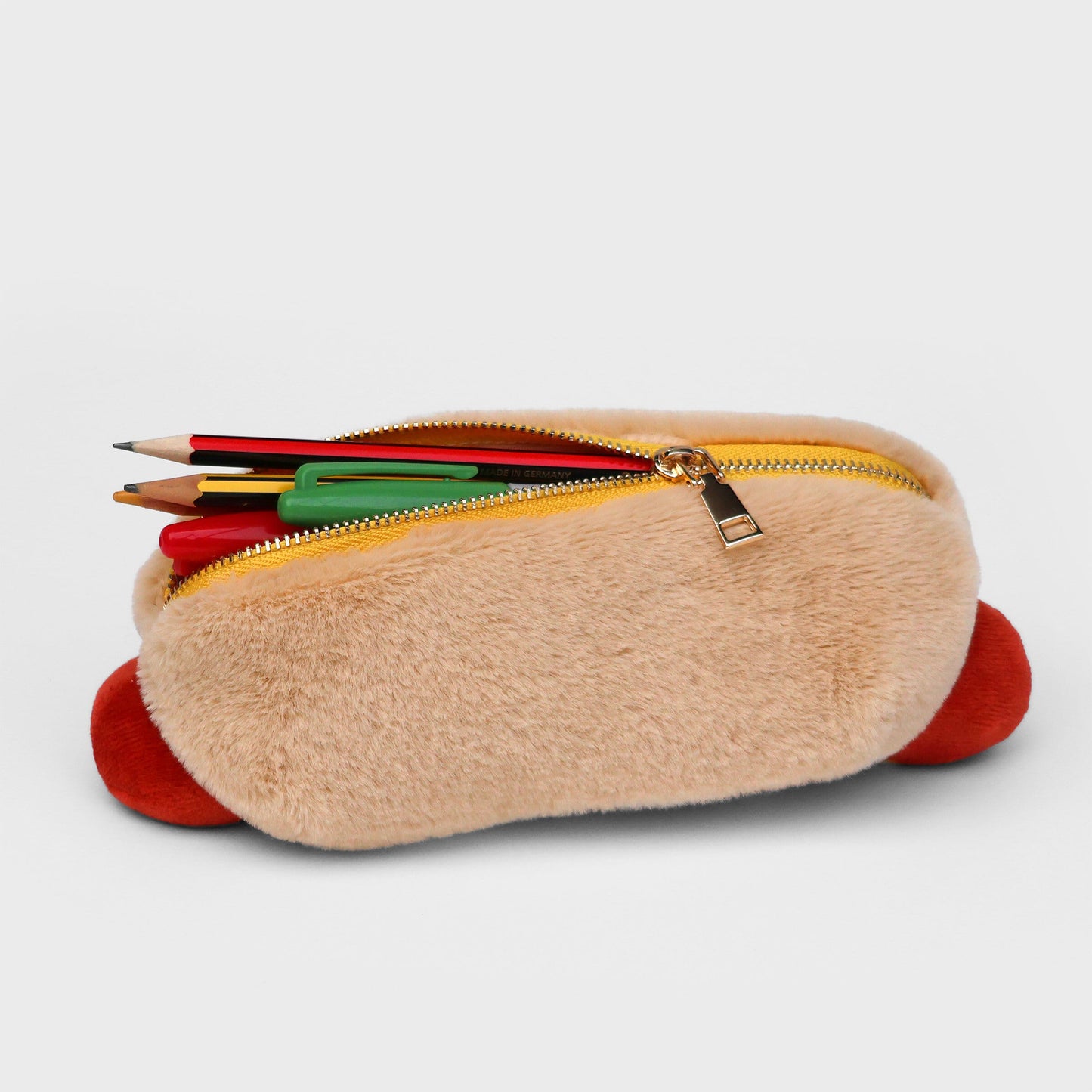 Suck UK Pencil Case Plush Hot Dog Zip Pouch