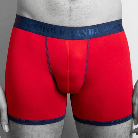 Swole Panda Mens Accessories 2 Pack Red & Blue Boxers with Grey Spots
