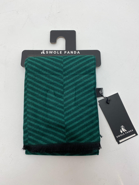 Swole Panda Mens Accessories Green Herringbone Bamboo Scarf