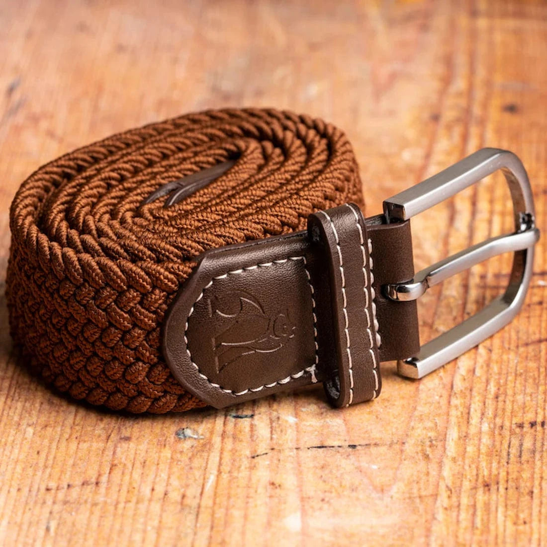 Swole Panda Mens Belts Brown Woven Belt