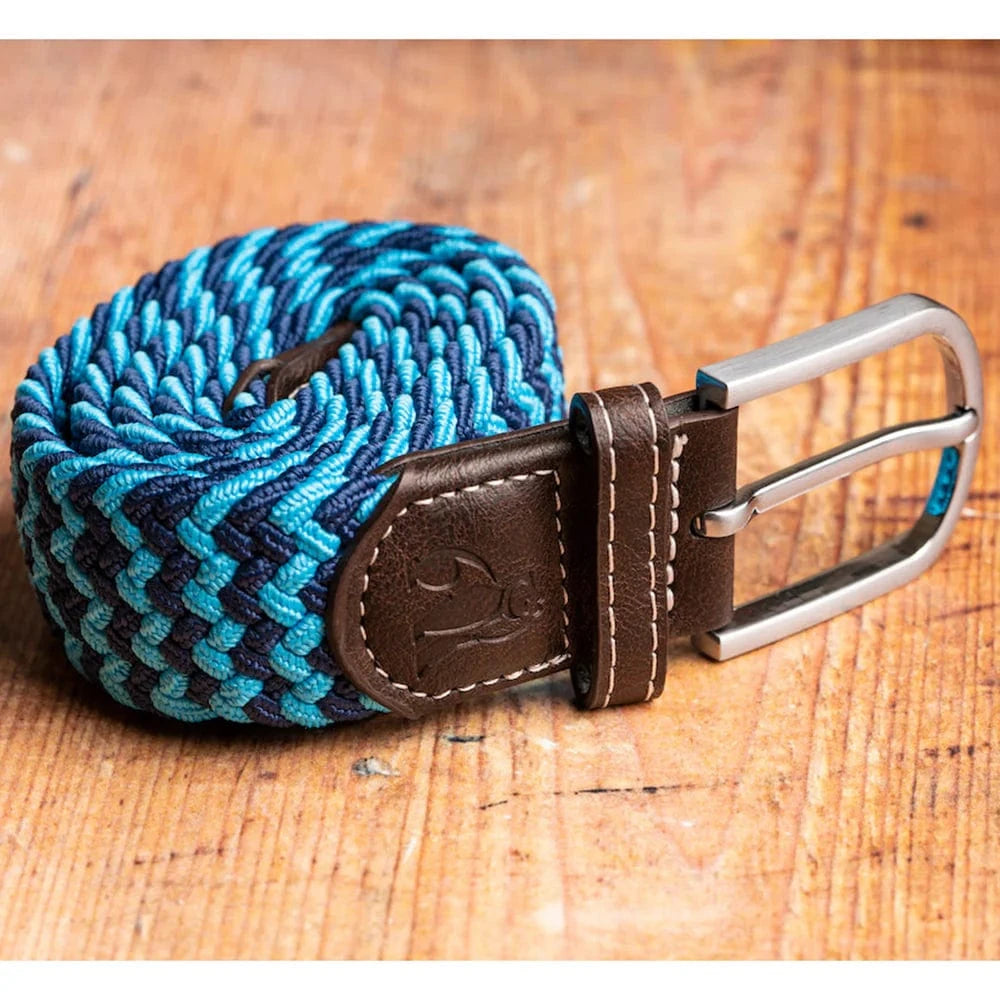 Swole Panda Mens Belts Sky Blue Zigazag Woven Belt
