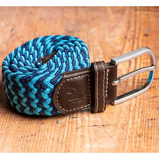 Swole Panda Mens Belts Sky Blue Zigazag Woven Belt