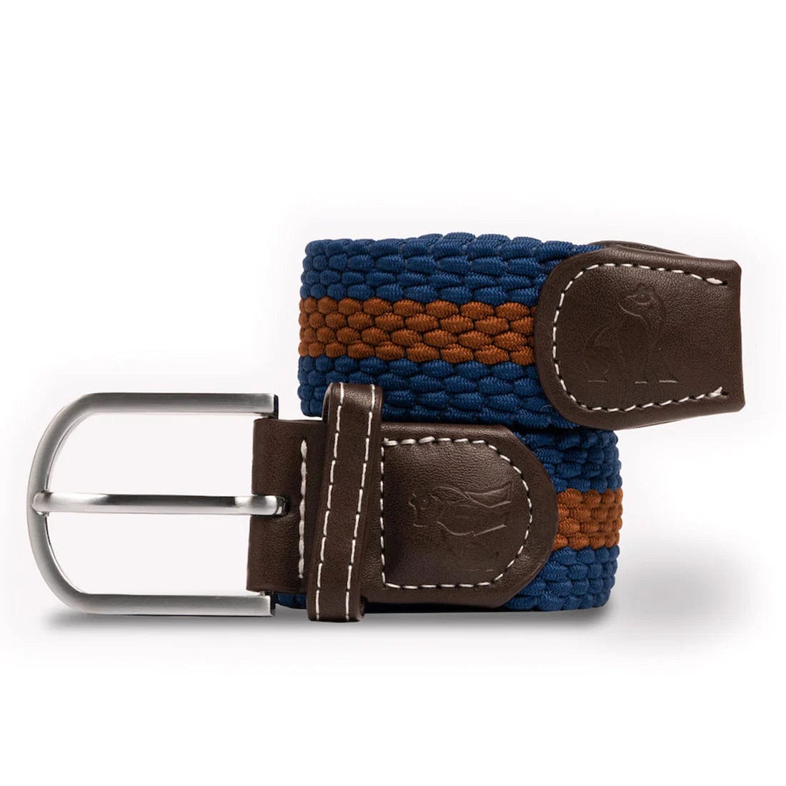 Swole Panda Mens Belts Woven Belt - Blue / Brown Stripe