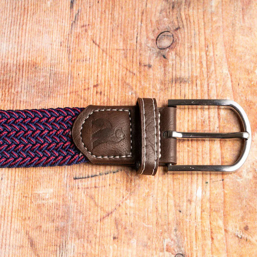 Swole Panda Mens Belts Woven Belt - Blue / Red Fine Weave