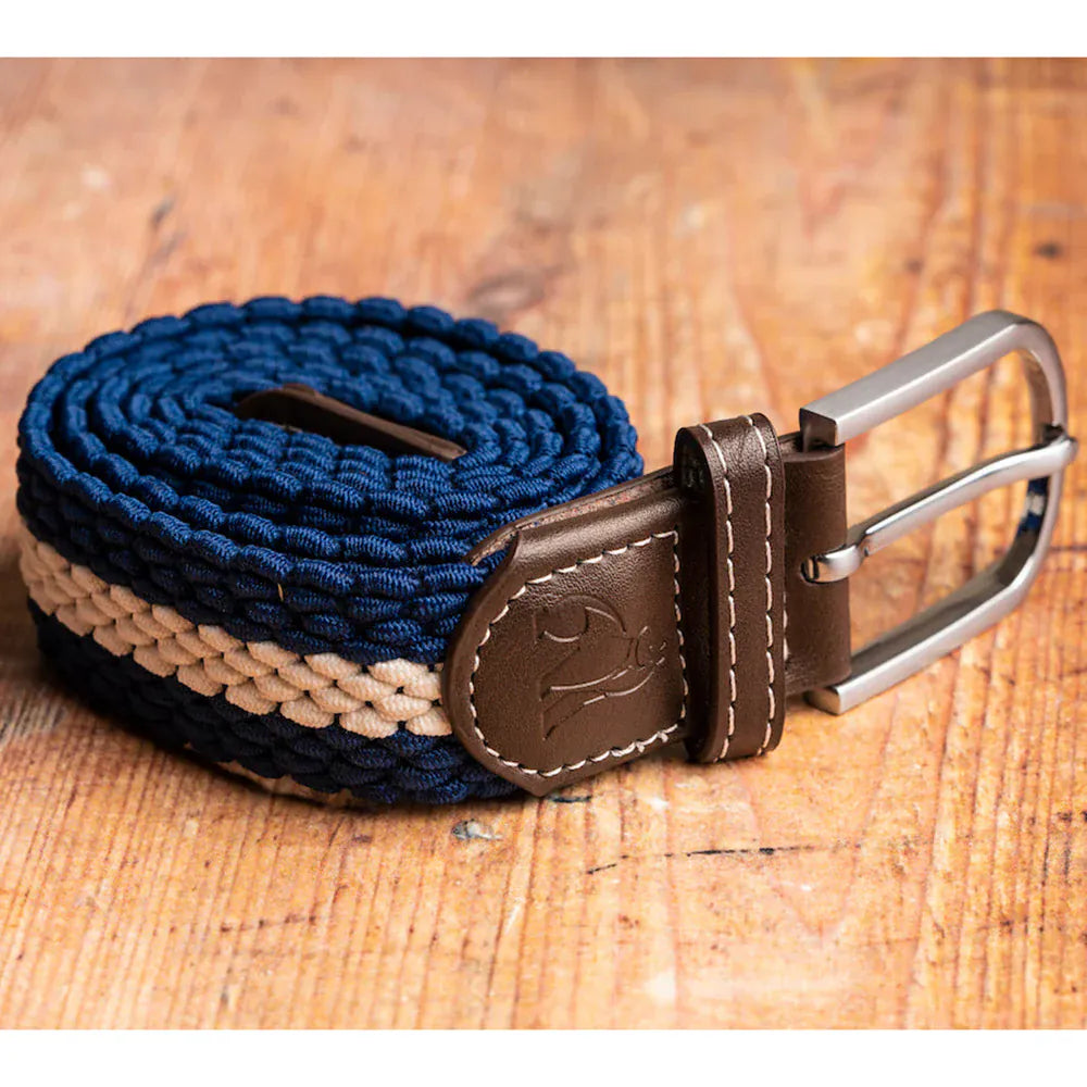 Swole Panda Mens Belts Woven Belt - Blue / White Stripe