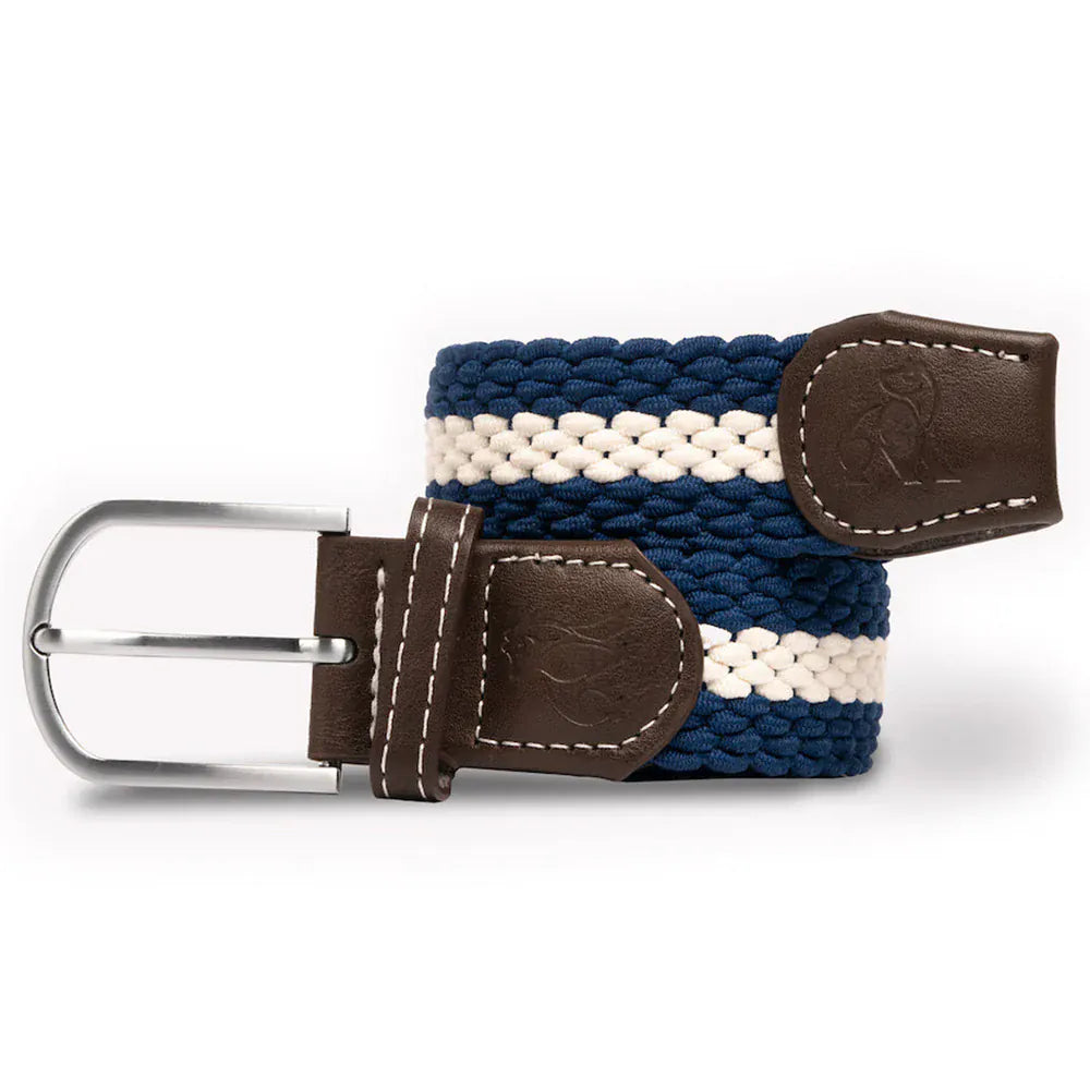 Swole Panda Mens Belts Woven Belt - Blue / White Stripe