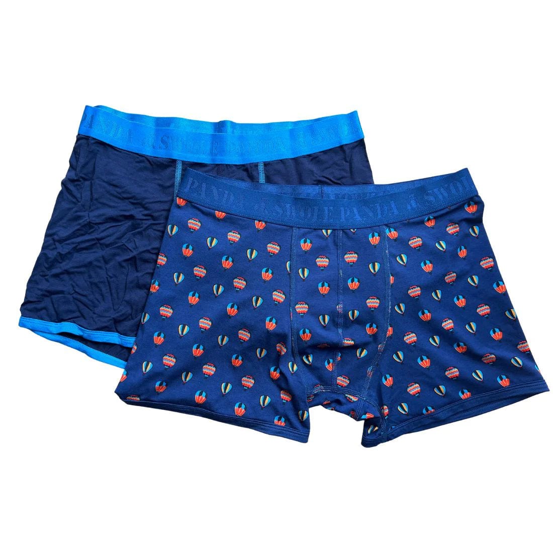 Swole Panda Mens Boxers Bamboo Boxer Twin Pack - Blue & Balloons