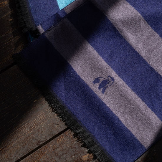 Swole Panda Mens Scarves Grey & Blue Stripe Bamboo Scarf