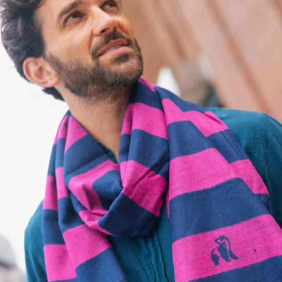 Swole Panda Mens Scarves Pink Stripe Bamboo Scarf