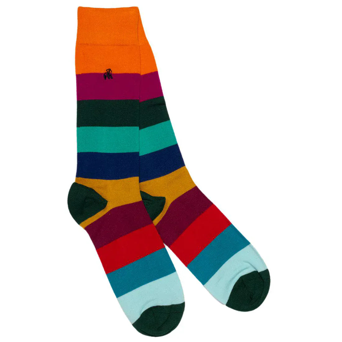 Swole Panda Mens Socks Block Striped Bamboo Socks