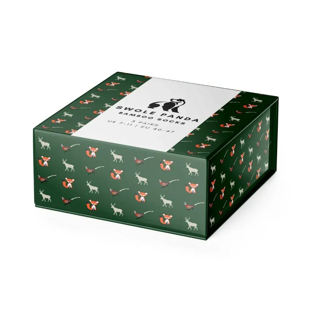 Swole Panda Mens Socks Country Sock Box - 3 Pairs of Bamboo Socks